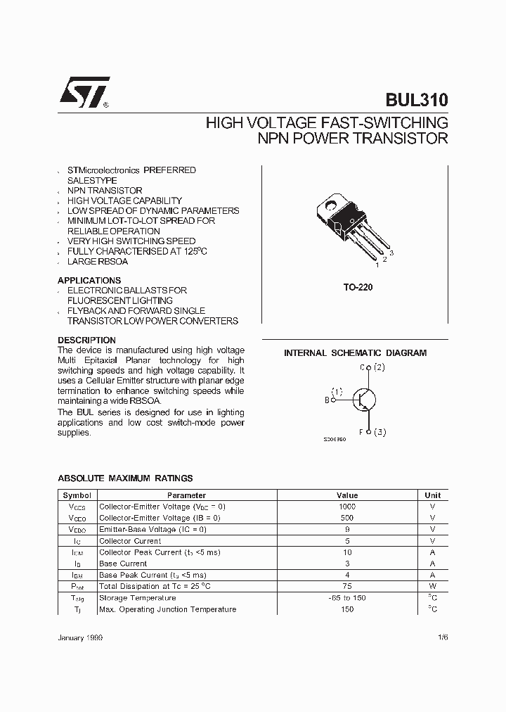 BUL310_180251.PDF Datasheet