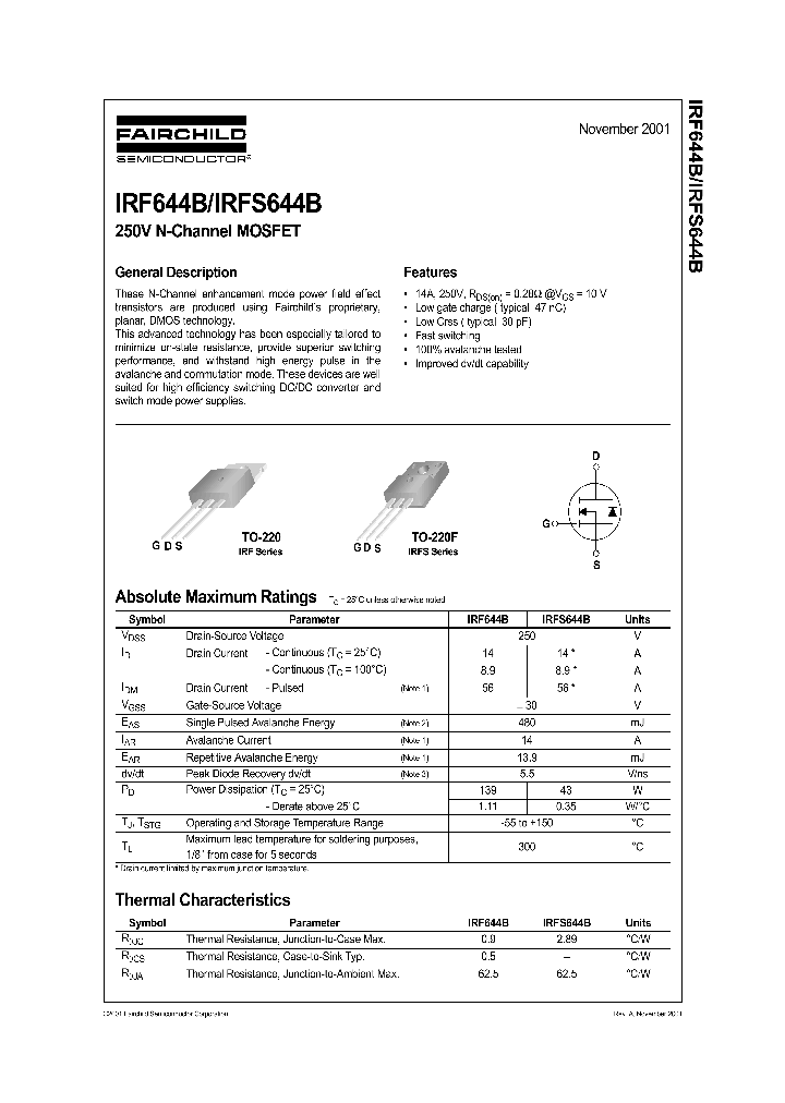 IRF644B_191267.PDF Datasheet