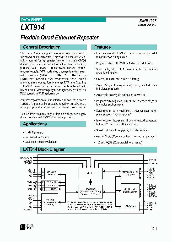 LXT914_153657.PDF Datasheet