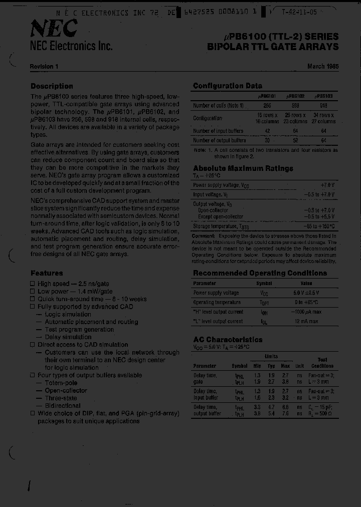 UPB6100_222277.PDF Datasheet