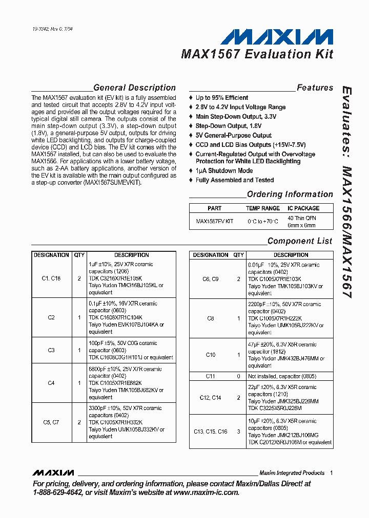 MAX1567EVKIT_336737.PDF Datasheet