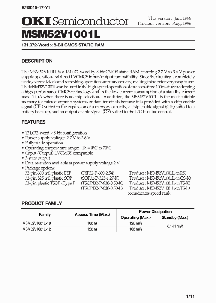 MSM52V1001L_314053.PDF Datasheet