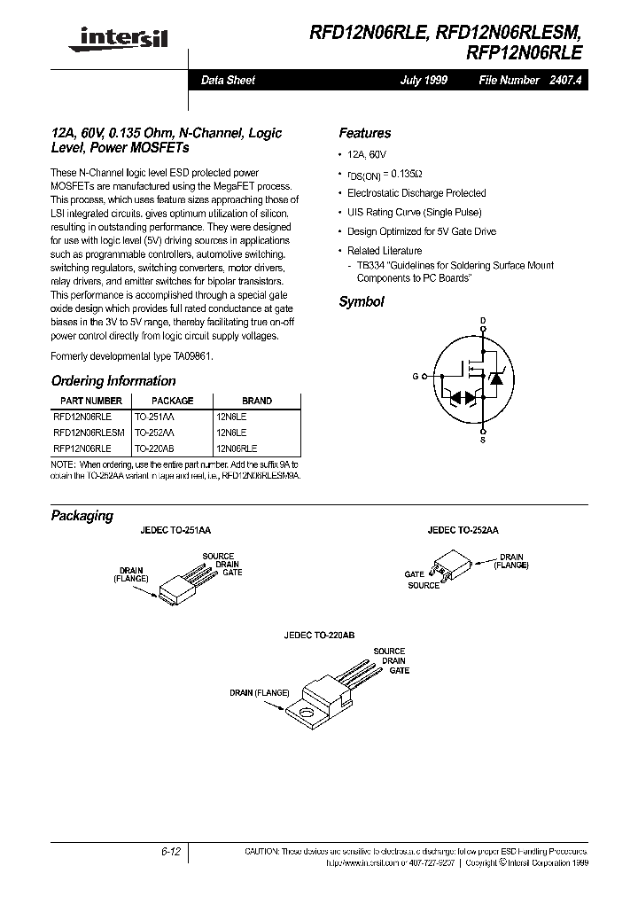 RFP12N06RLE_341305.PDF Datasheet