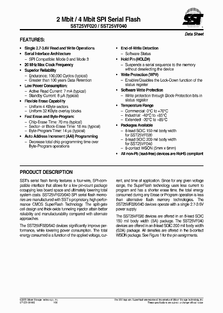 SST25VF040_316531.PDF Datasheet