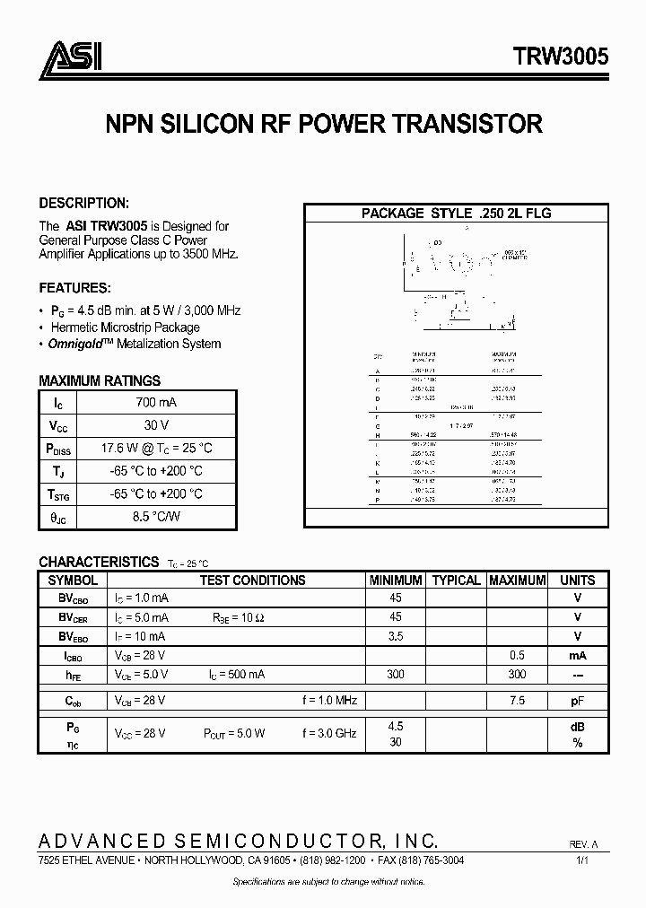 TRW3005_339868.PDF Datasheet