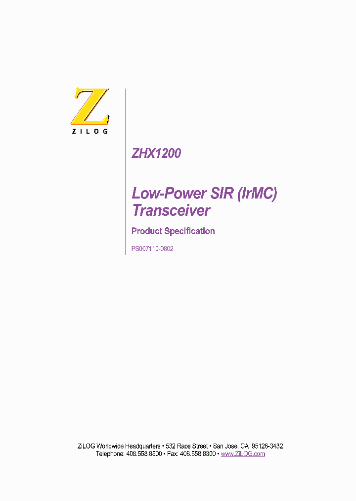 ZHX1200_184450.PDF Datasheet