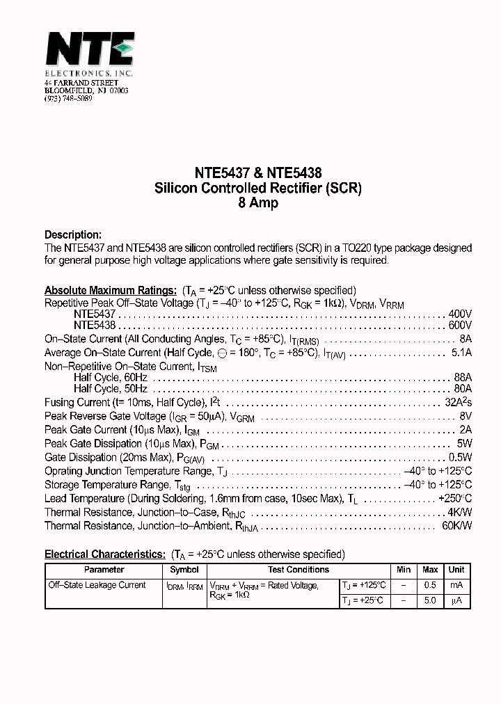 NTE5437_412228.PDF Datasheet