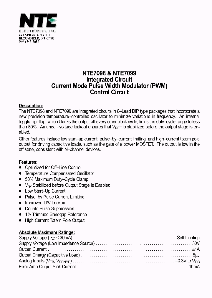 NTE7099_359140.PDF Datasheet