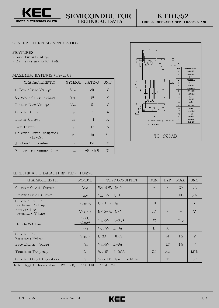 KTD1352_70644.PDF Datasheet