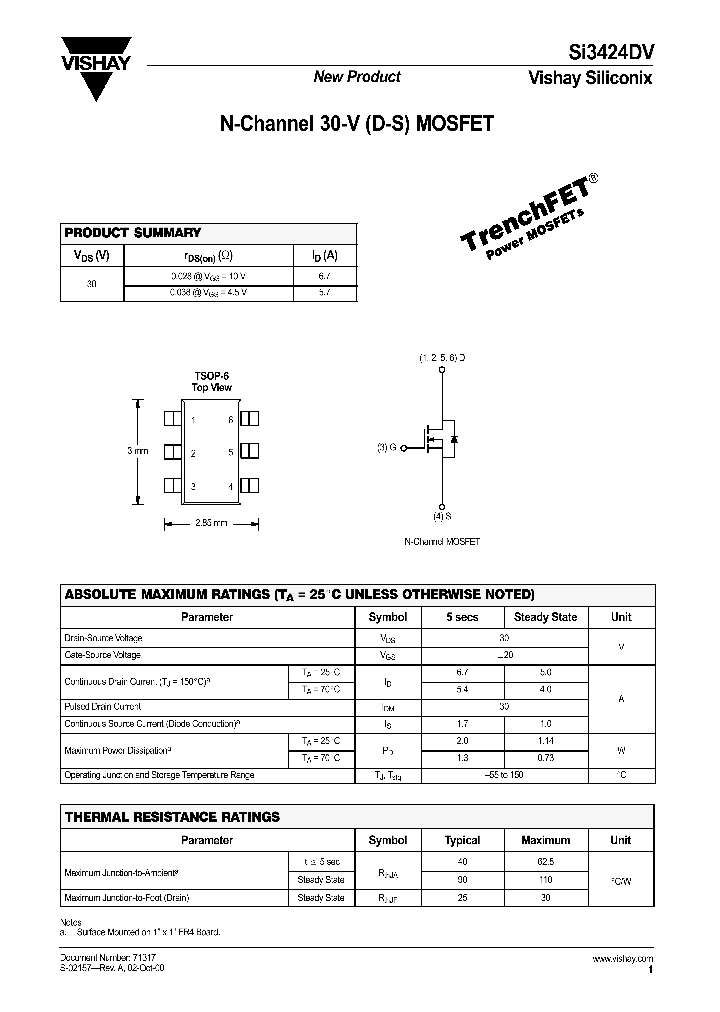 SI3424DV_713807.PDF Datasheet