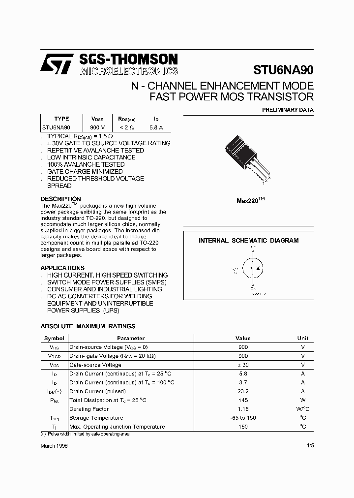 STU6NA90_607093.PDF Datasheet