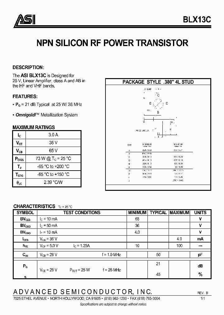 BLX13C_928918.PDF Datasheet