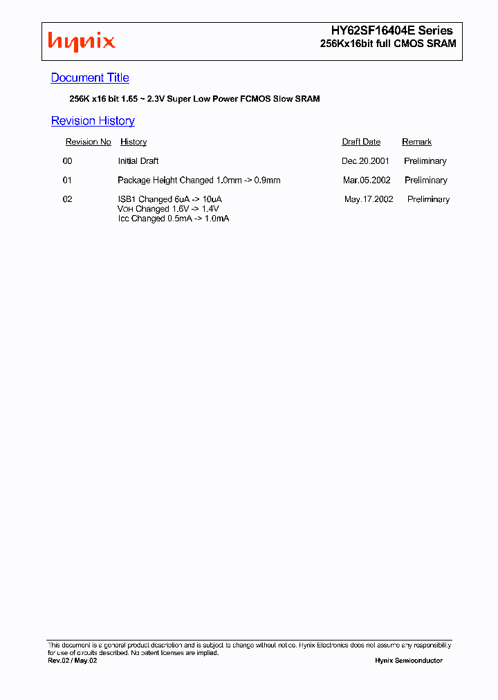 HY62SF16404E-SF_683061.PDF Datasheet