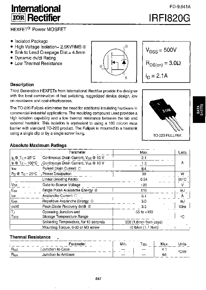 IRFI820_713234.PDF Datasheet