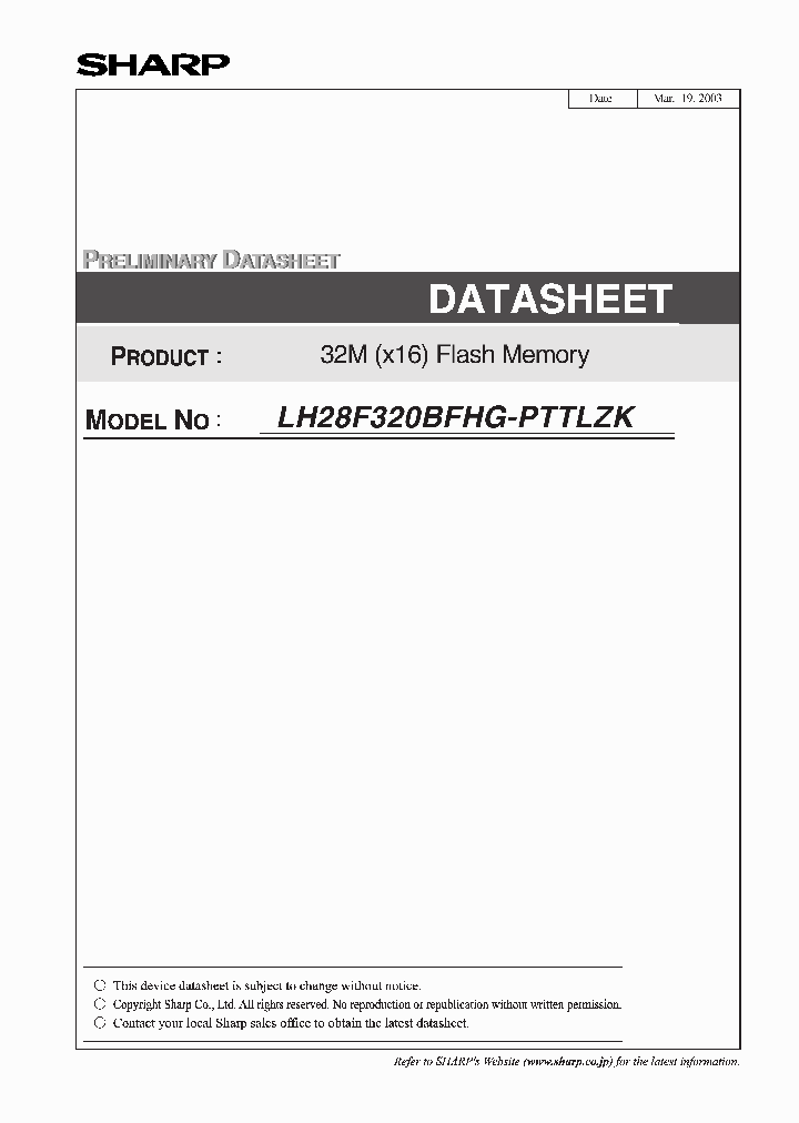 LH28F320BFHG-PTTLZK_880465.PDF Datasheet