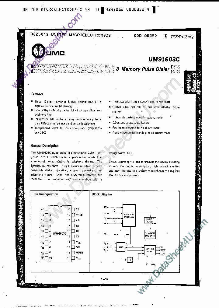 UM91603C_858375.PDF Datasheet