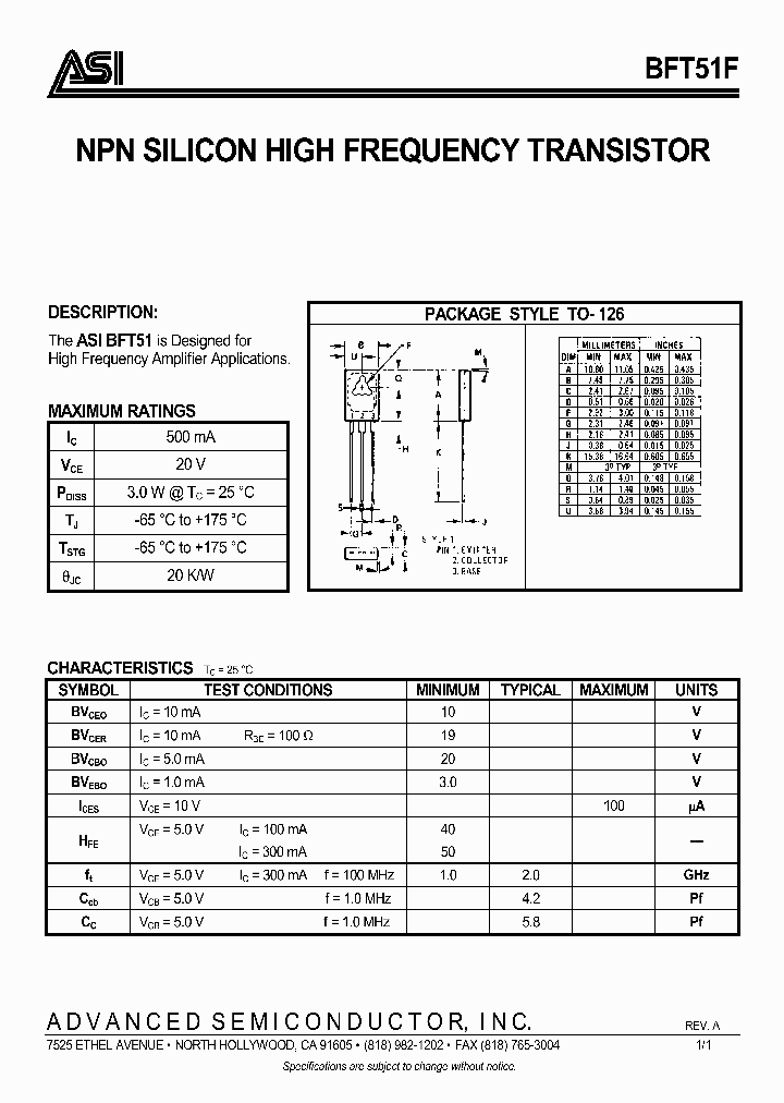 BFT51F_1219288.PDF Datasheet