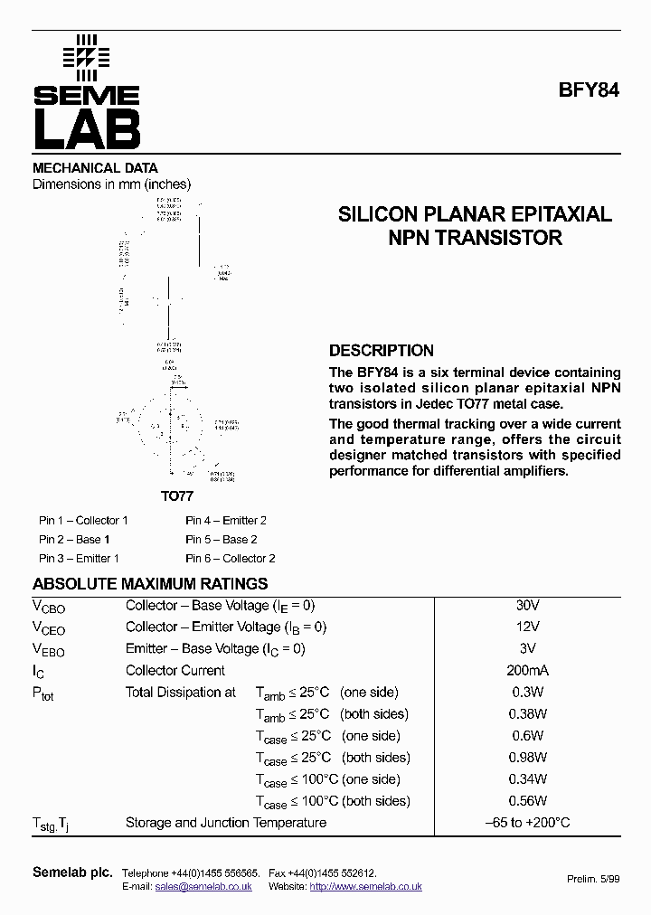 BFY84_1037170.PDF Datasheet