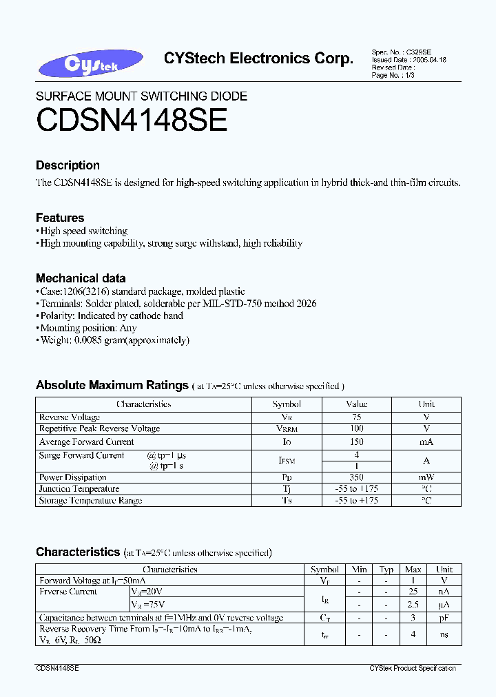 CDSN4148SE_1225562.PDF Datasheet