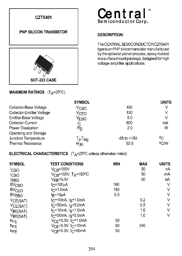 CZT5401_1230815.PDF Datasheet