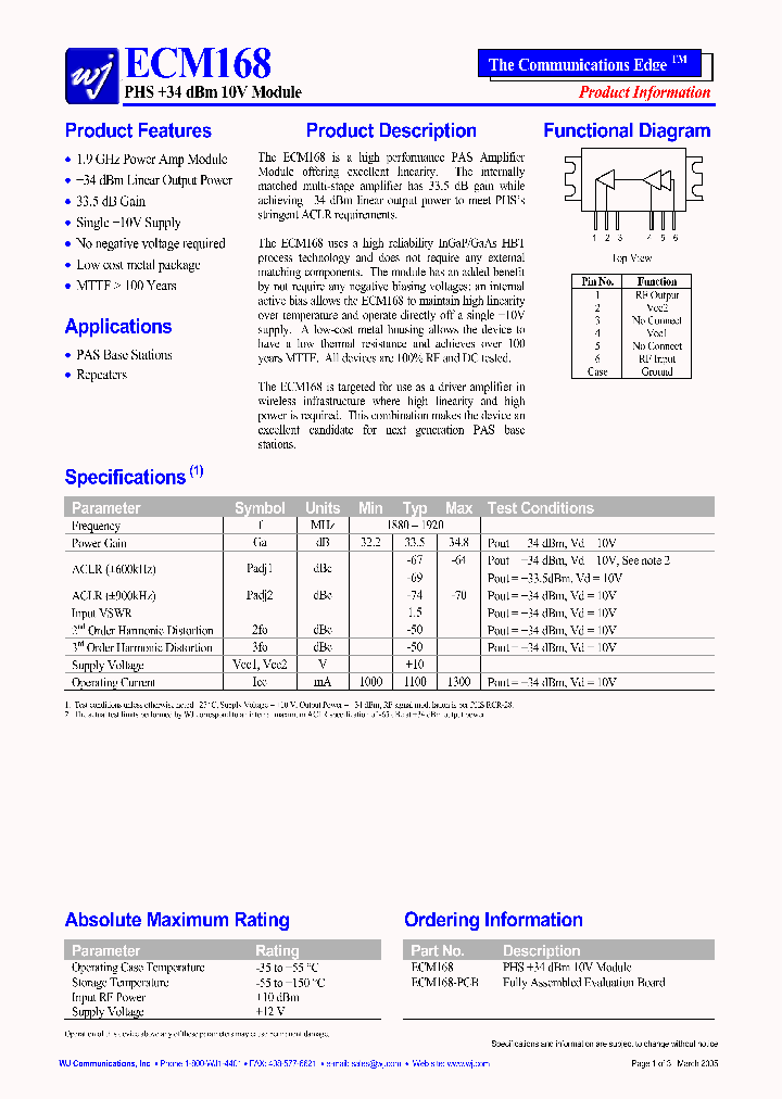 ECM16805_1235800.PDF Datasheet