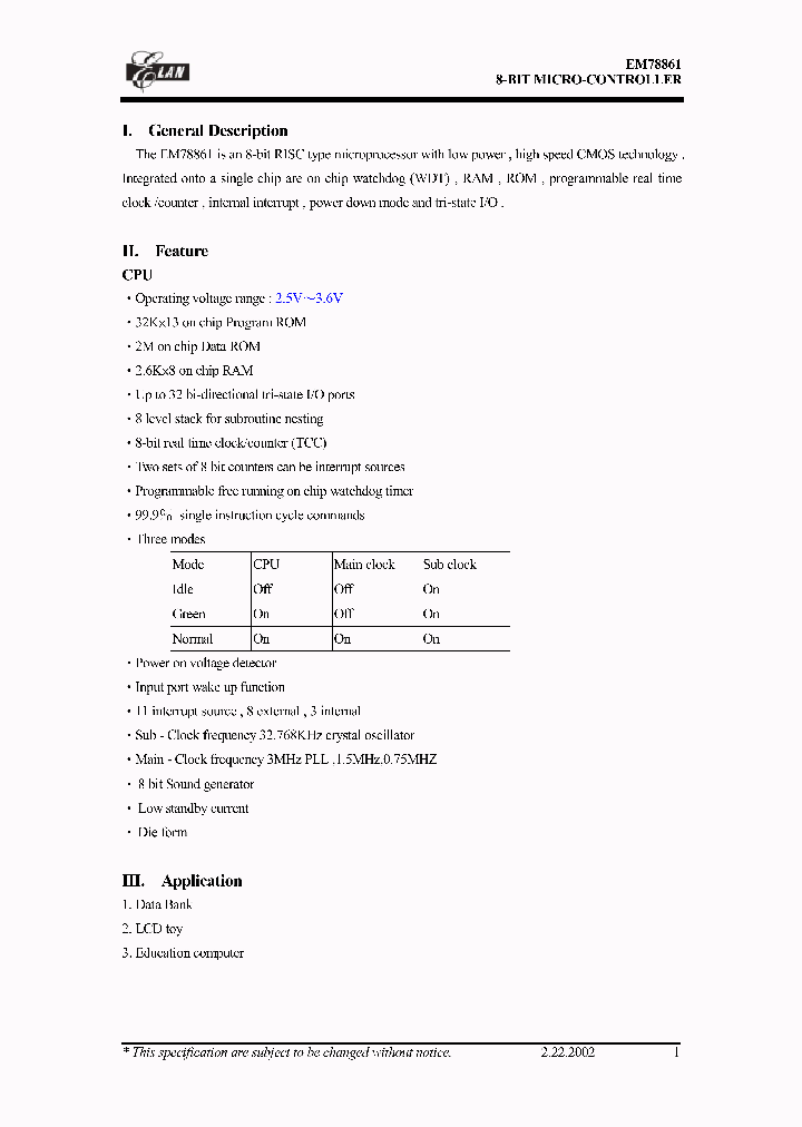 EM78861_1174954.PDF Datasheet