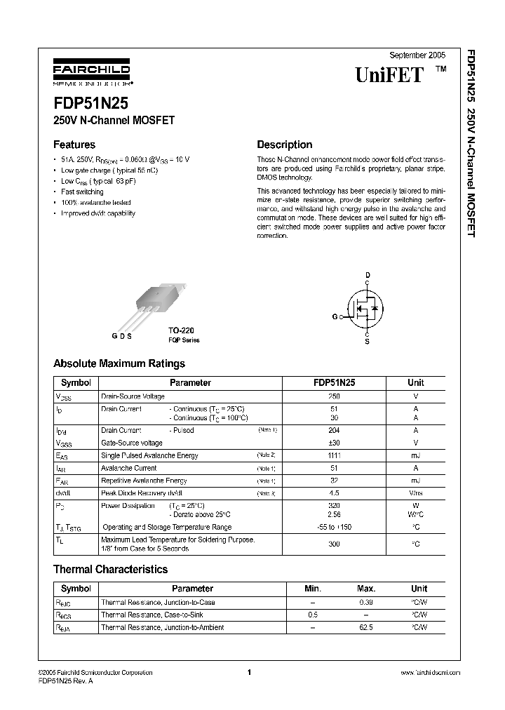 FDP51N25_1239552.PDF Datasheet