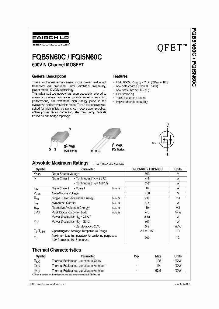 FQI5N60C_1241640.PDF Datasheet