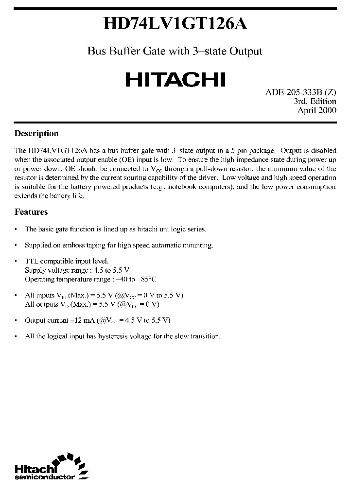 HD74LV1GT126A_1248510.PDF Datasheet