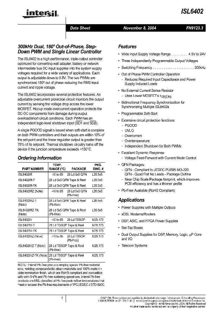 ISL6402IR_840767.PDF Datasheet