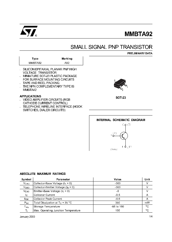 MMBTA92_1151925.PDF Datasheet