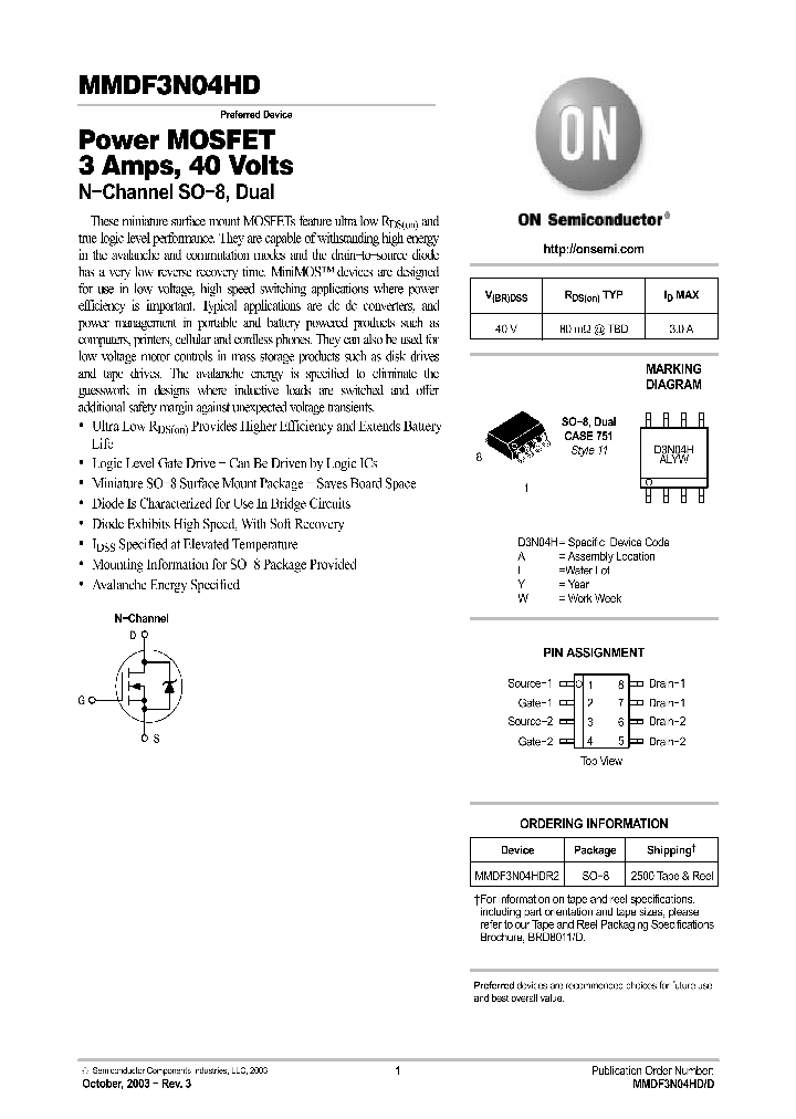 MMDF3N04HDR2_1072296.PDF Datasheet