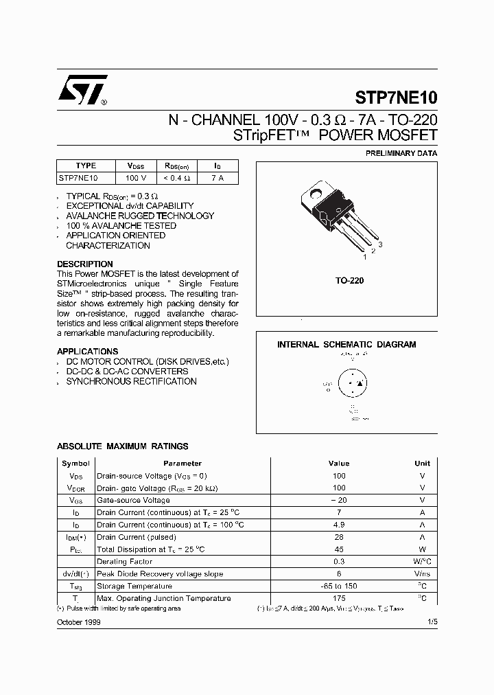 STP7NE10_1147988.PDF Datasheet