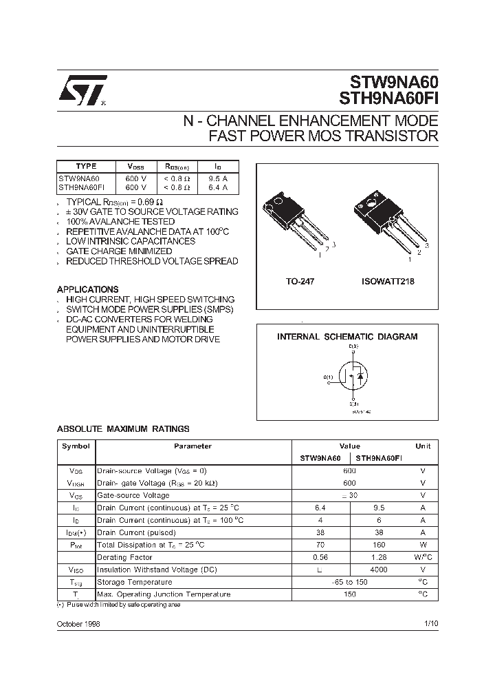 STH9NA60FI_1082020.PDF Datasheet