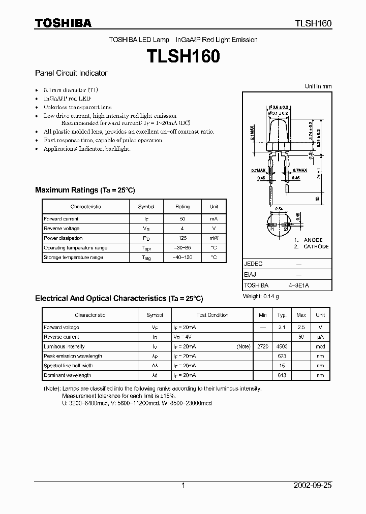 TLSH160_1326531.PDF Datasheet