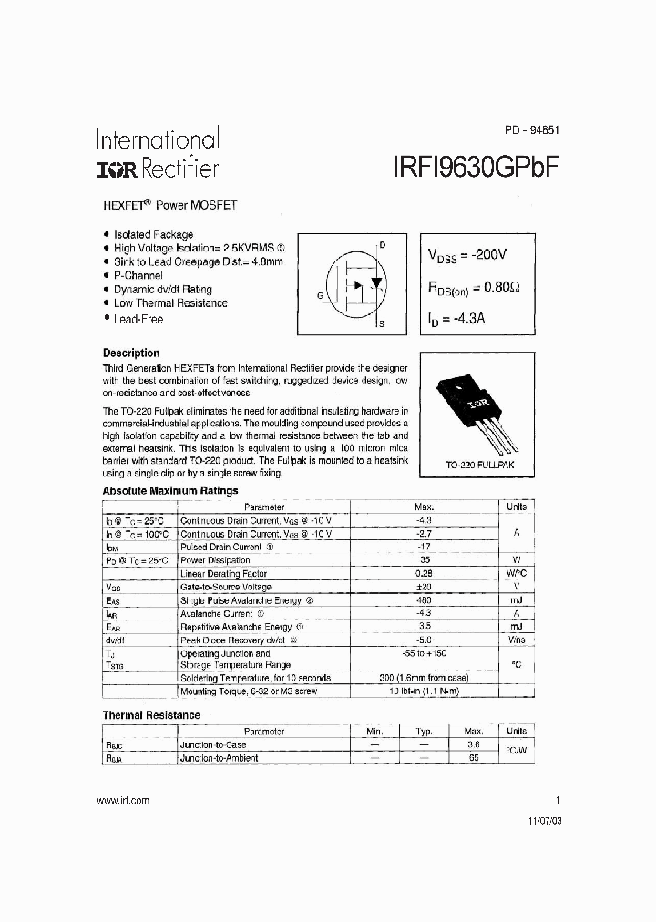 IRFI9630GPBF_4120046.PDF Datasheet