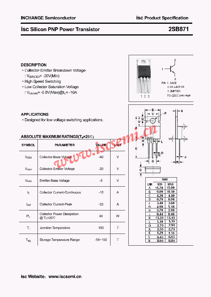 2SB871_4418419.PDF Datasheet