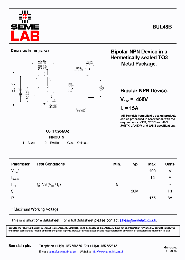 BUL48B_4345802.PDF Datasheet