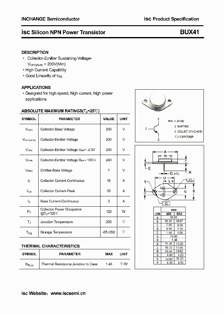 BUX41_4334317.PDF Datasheet