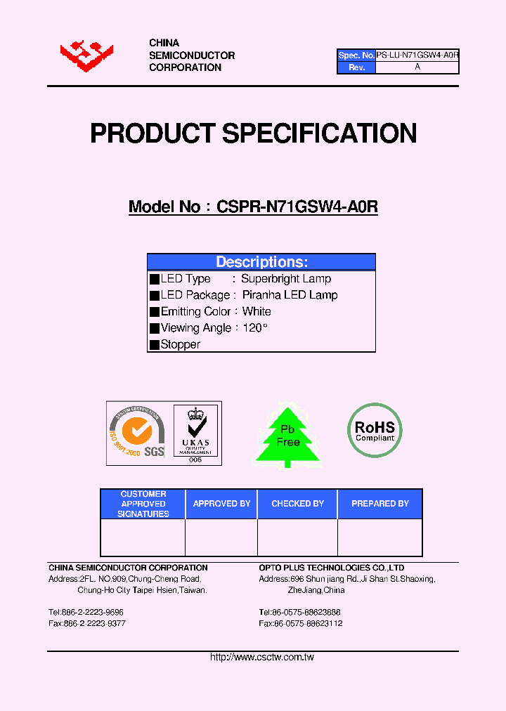 CSPR-N71GSW4-A0R_4621976.PDF Datasheet