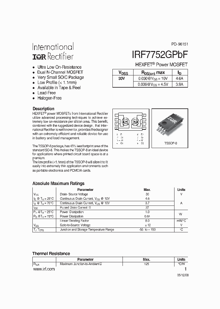 IRF7752GPBF_4203095.PDF Datasheet