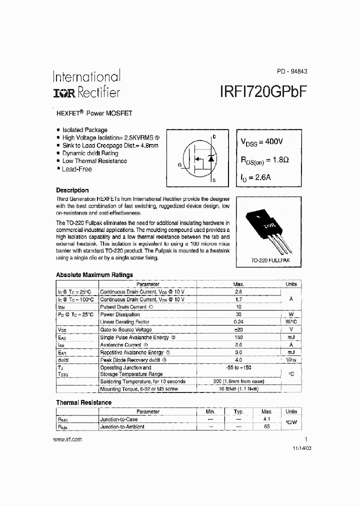 IRFI720GPBF_4265299.PDF Datasheet