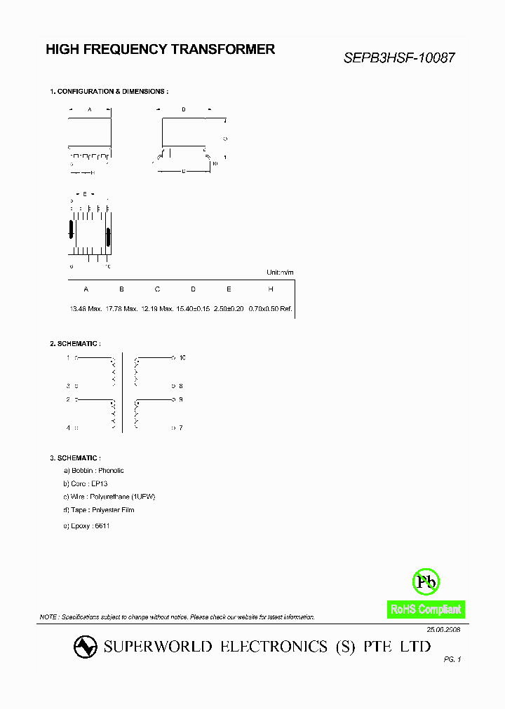 SEPB3HSF-10087_4600809.PDF Datasheet