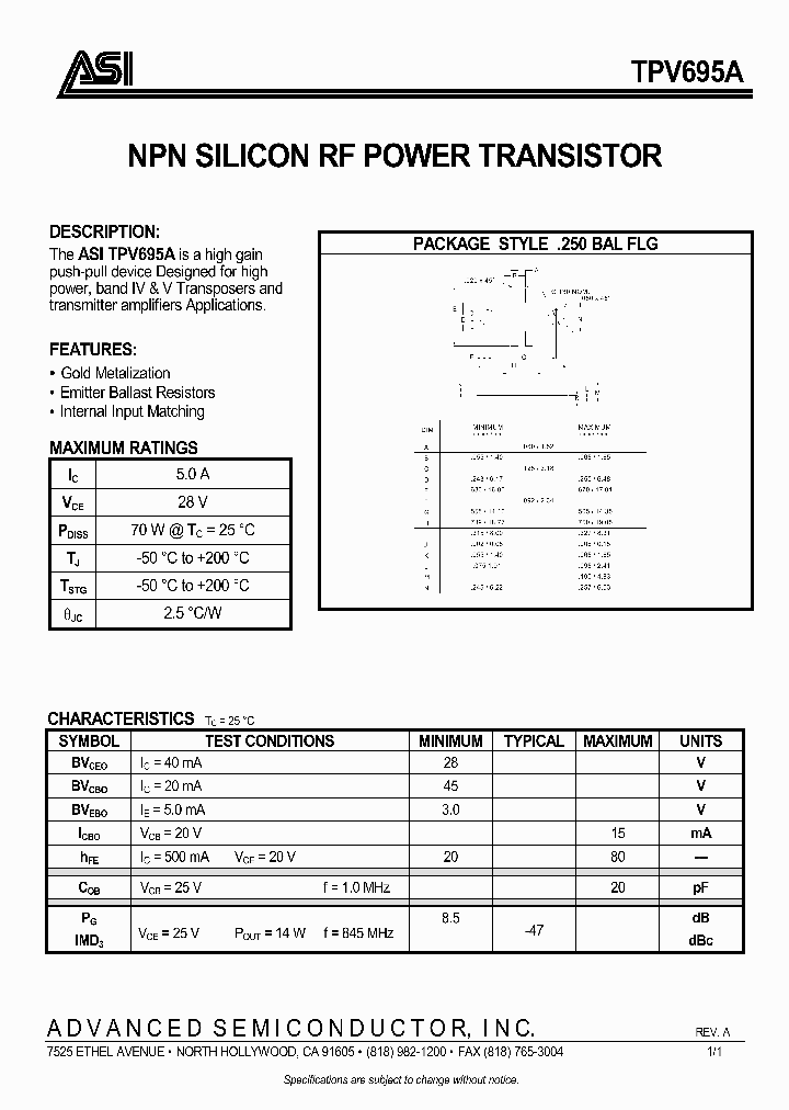 TPV695A_1006134.PDF Datasheet