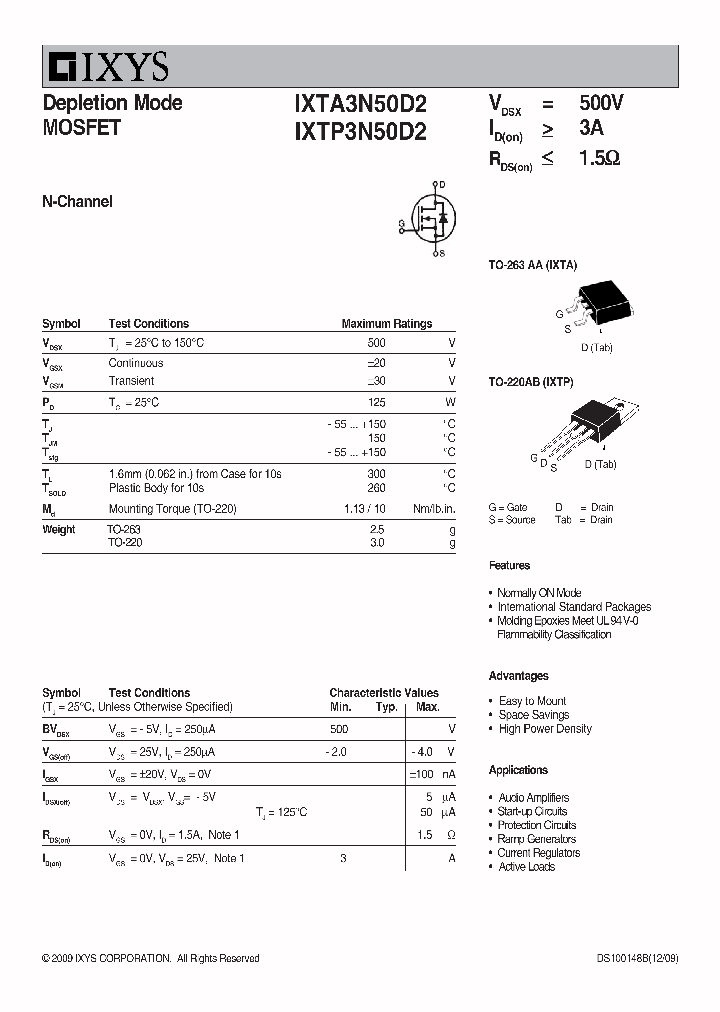 IXTP3N50D2_5009531.PDF Datasheet