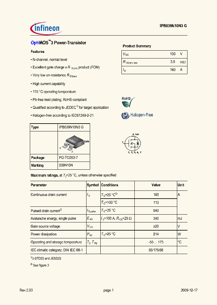 IPB039N10N3G_5041974.PDF Datasheet