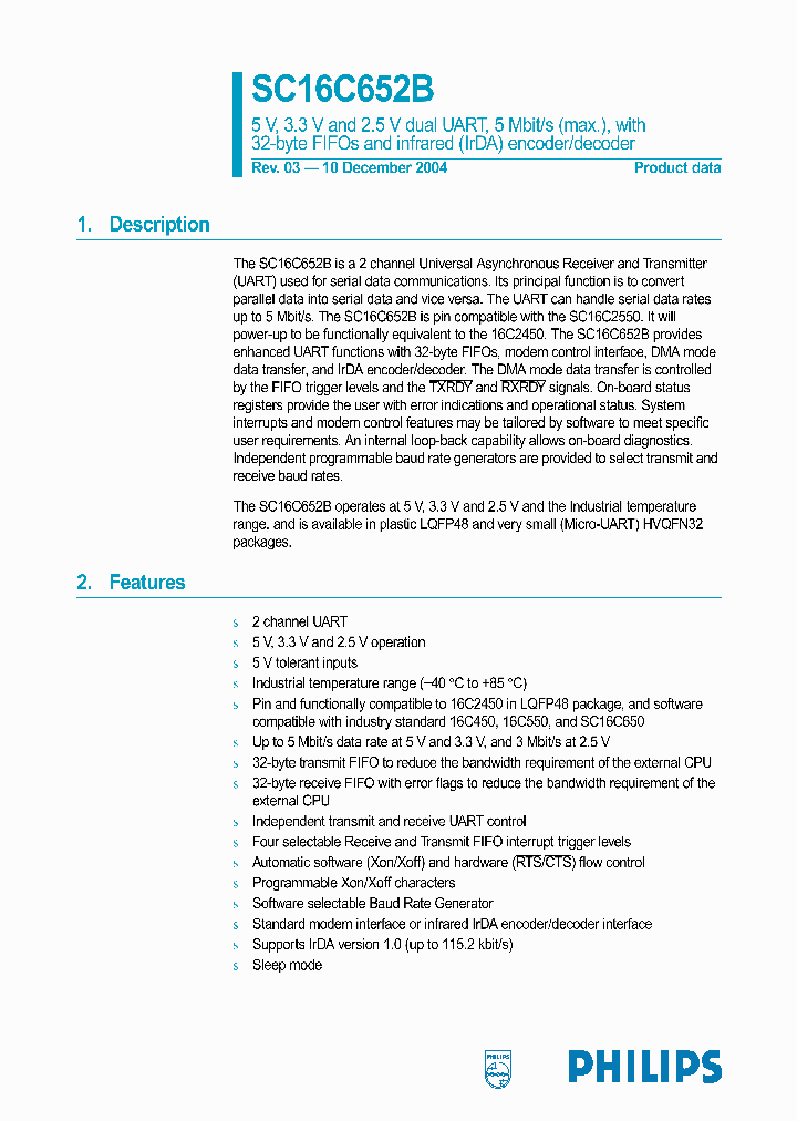 SC16C652BIB48_2304.PDF Datasheet
