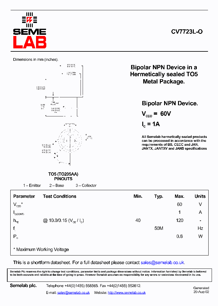 CV7723L-O_876267.PDF Datasheet