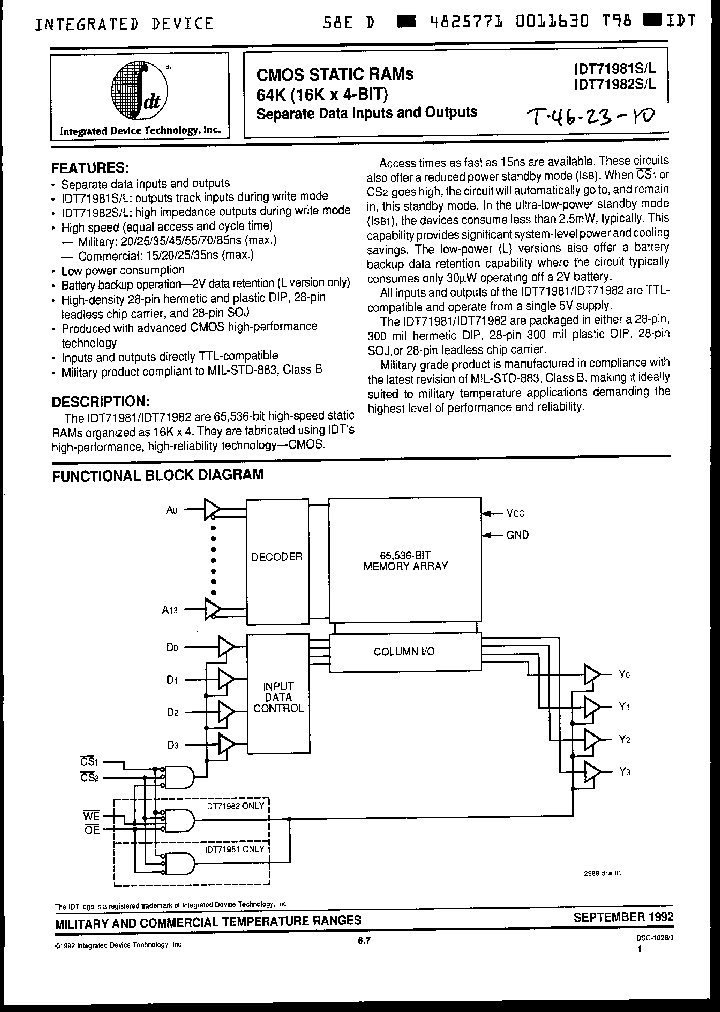 IDT71981L15Y_1367693.PDF Datasheet