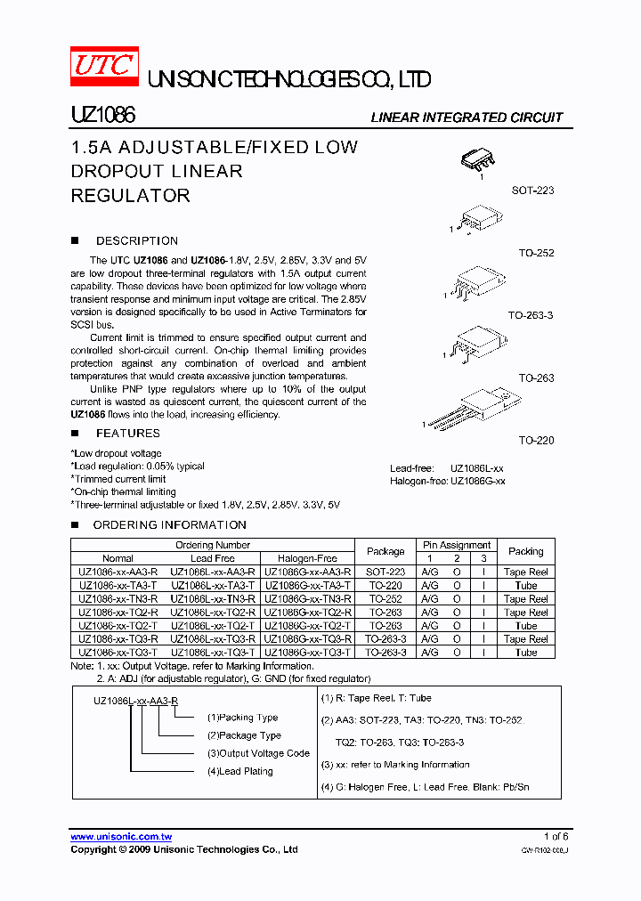 UZ1086G-XX-AA3-R_2006845.PDF Datasheet